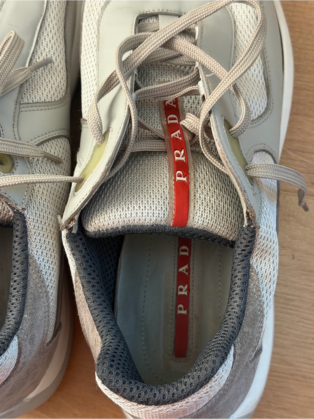 Prada Cup Men's Gray Casual Lace-Up Sneakers - Picture 10 of 16
